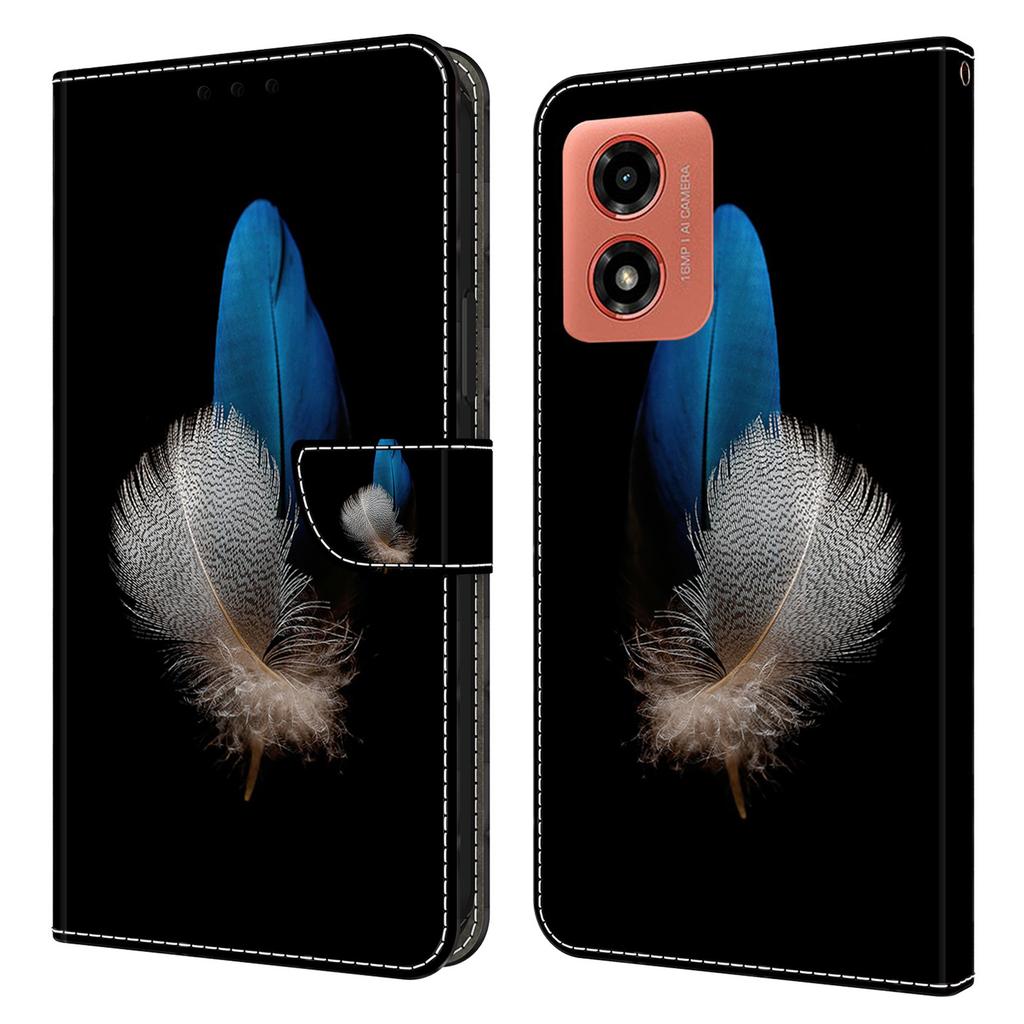 Für Motorola Moto G Play (2024) 4G Schutzhülle 3D-Musterdruck Leder Klapphandyhülle