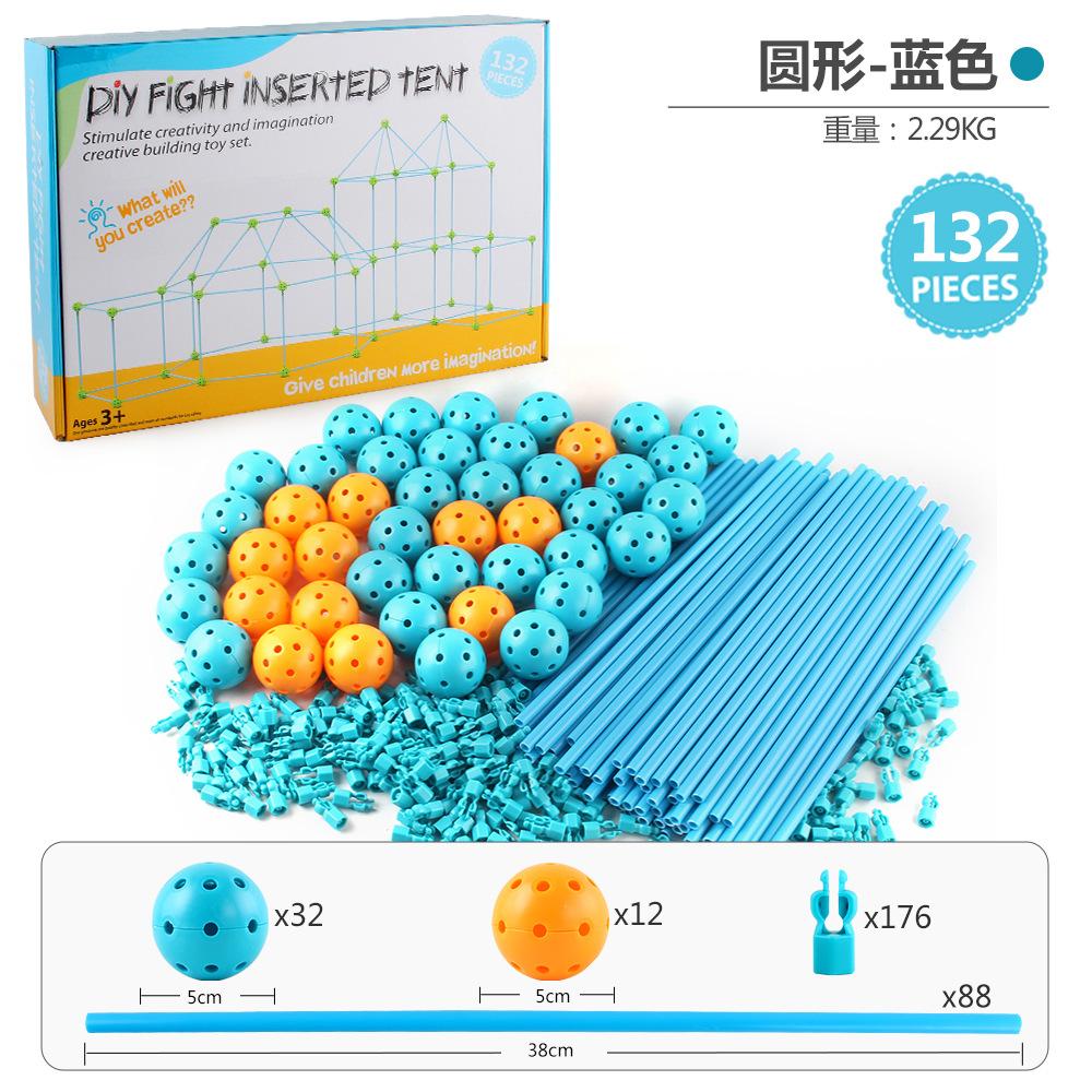132 Pieces Of Science And Education Collage Tents, Castle Game Houses, Bead Diy Tents, Children'S Building Assembly Toys