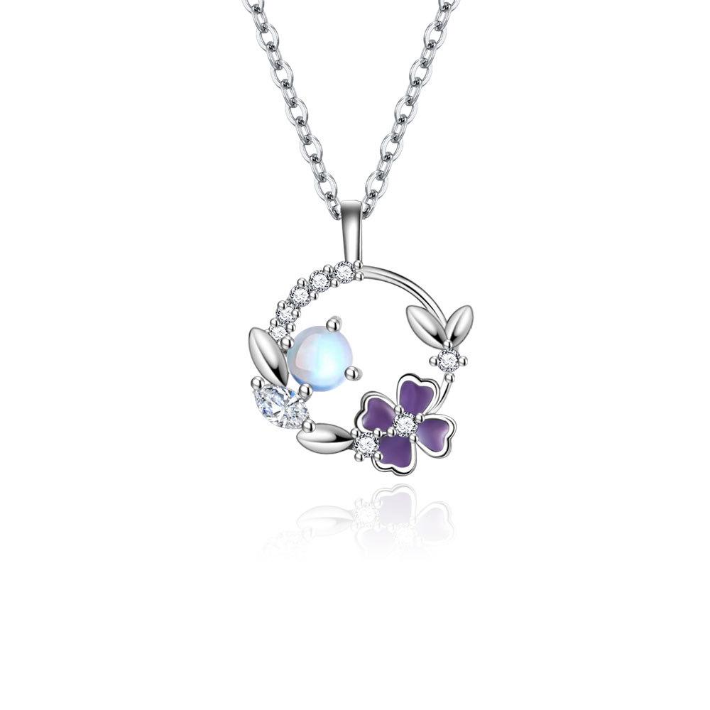 Elated Necklace Stud Earrings Set Women'S Valentine'S Day Gift Wreath Pendant Romantic Bracelet