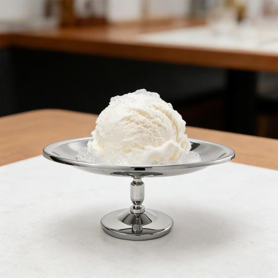 Stainless Steel Ice Cream Cup with Base Metal Dessert Bowl for Pudding Fruit Salad Multi-Purpose Serving Bowl for Parties And Restaurants