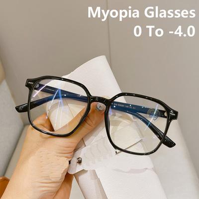 Nowy Styl Kwadratowe Wykończone Okulary do Myopii Unisex Vintage Przezroczyste Soczewki Okulary Krótkowzroczne Luksusowe Okulary Korekcyjne z Soczewkami