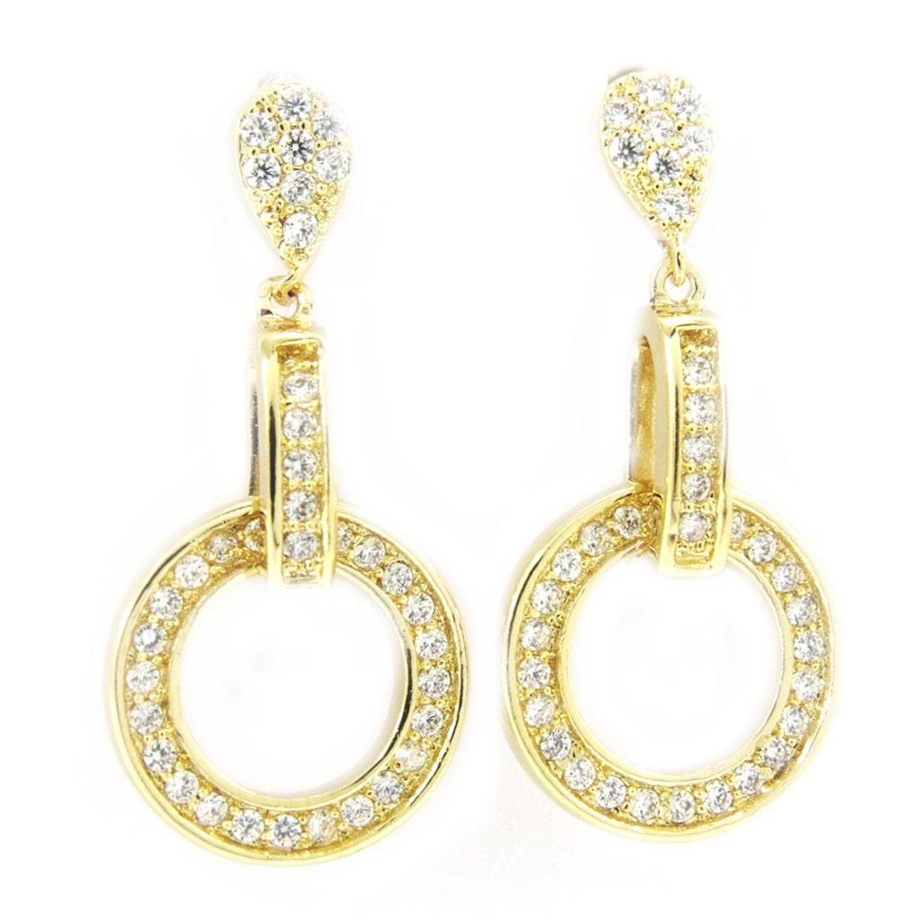 Les Trésors De Lily [L7026] - 'Sissi' Gold Plated Earrings In White Gold