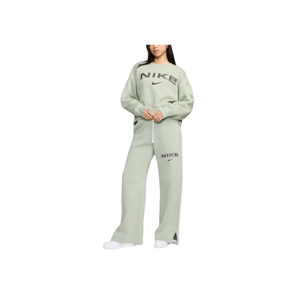Nike Sportswear Phoenix Fleece American Vintage Crew Neck Comfortable Sports Long Sleeve Sweatshirt Women sweatshirt Emerald-Horizon FV7675-370
