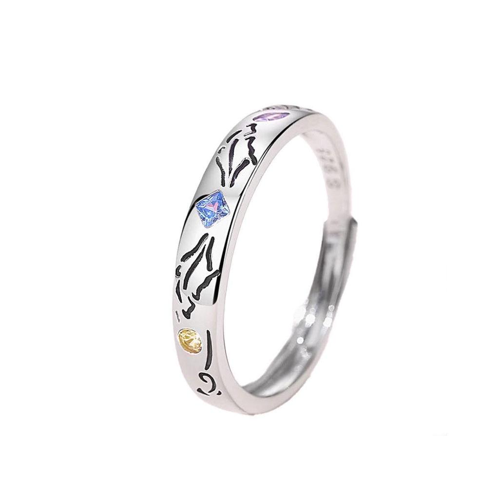 Tichia Angel Wings S925 Sterling Silver Couple Rings: Versatile Open Design for Men & Women