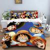 One Piece Luffy Poszwa na kołdrę Poszewka na poduszkę Domowy Zestaw poszwy na kołdrę, Zestaw pościeli Anime Boy 2/3 szt. Dekoracja sypialni, Prezent dla chłopca