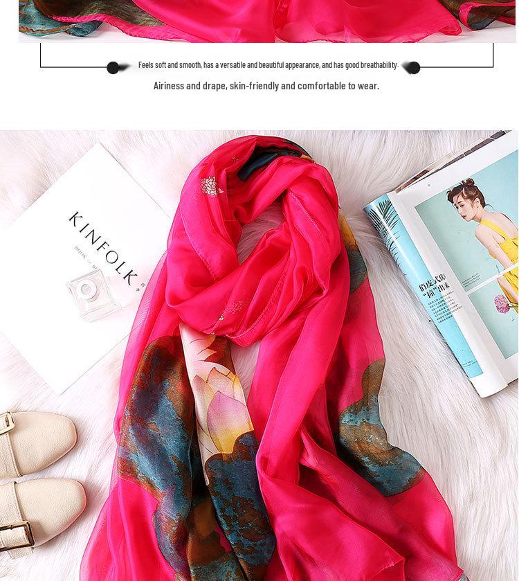 Extra Large Korean Style Chiffon Scarf - Versatile Beach Towel and Sun Protection Shawl for Women