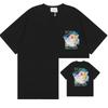 Grenzüberschreitend auf Lager exklusiv Casablanca Doppelgaze reine Baumwolle Unisex T-Shirt Hip-Hop lässig Kurzarm locker Rundhals