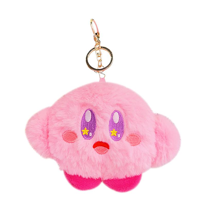 Niedlicher Plüsch Kirby Stern Anhänger, Cartoon Rucksack Schlüsselanhänger, Geschenkpuppe, Schultasche, Kleine hängende Dekoration