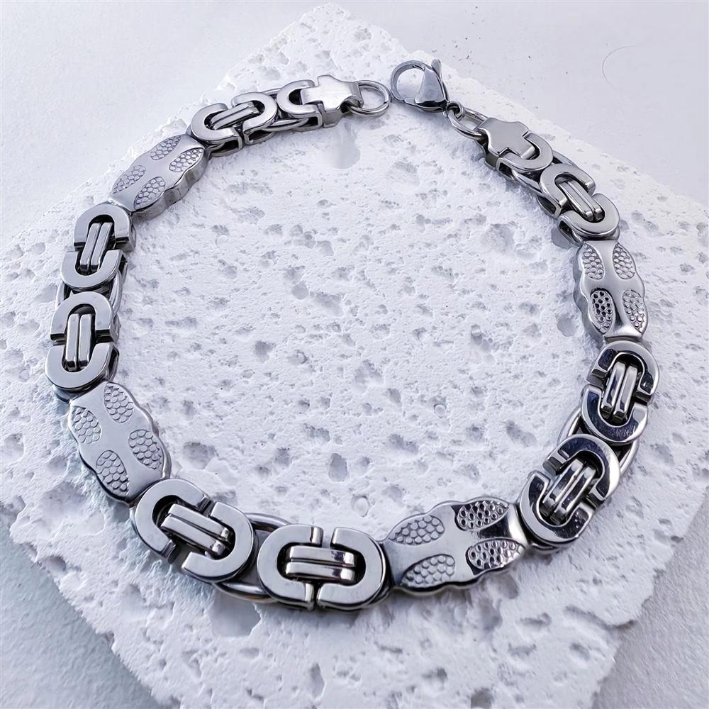 Hip Hop 6mm 9mm 11mm Cross Cuban Link Bracelet Stainless Steel 18K Gold Plated Punk Wrist Jewelry for Men