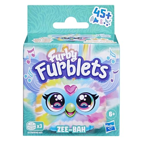 Hasbro Furby Furblets Ziva Mini Freund, Elektrisches Plüschtier für Jungen und Mädchen, ab 6 Jahren, Regenbogen, Zebra, Furby Sprechen, Musikalisch, G1778, Authentisch