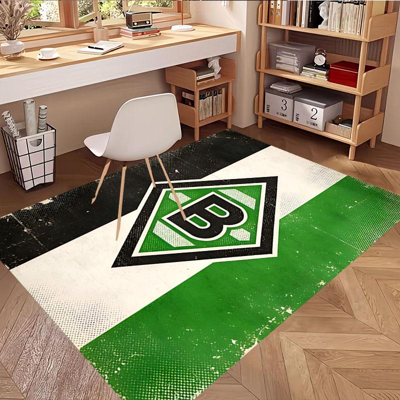 Borussia Mönchengladbach Druckteppich, Waschbarer Bodenläufer, Für Eingangsbereich Studentenwohnheim Waschküche Büro Arbeitszimmer, Heimdekoration Geburtstag Weihnachtsgeschenk