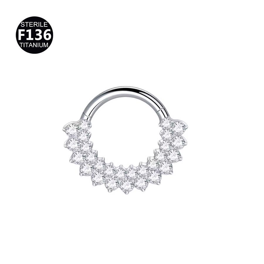 Anello in Lega di Titanio G23 2024 con Frange Intagliate per Naso e Orecchio - Gioiello Piercing Raffinato