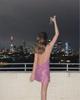 Rhinestone Spaghetti Strap Deep V Backless Nightclub Dress YX1401