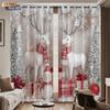 2 Merry Christmas reindeer snowman print blackout curtains multiple sizes bedroom insulation holiday decoration machine washable
