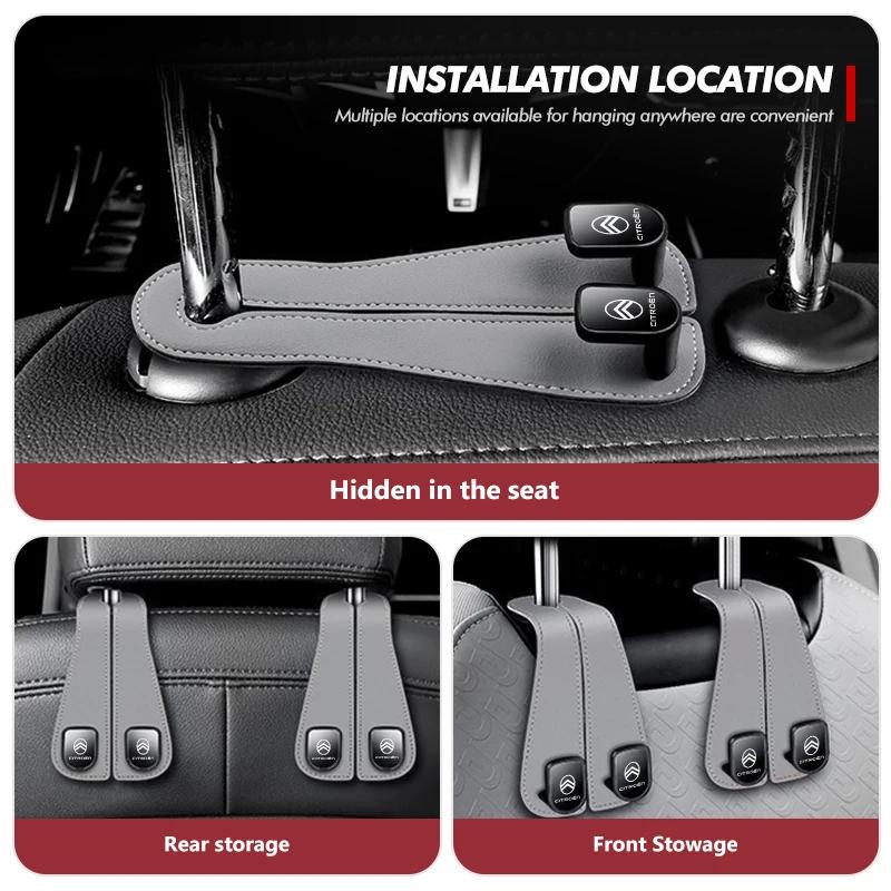 Car Headrest Purse Hook Seatback Bag Holder Storage Hanger For Citroen C5 C1 C2 C6 C4L DS3 DS4 DS5 C-Elysee Grand Berlingo akh256