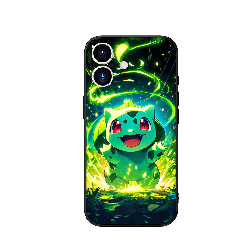 Cute P-Pokemons Bulbasaur P-Pikachus Phone Cover Case for Apple iPhone 16 15 14 Plus 13 12 Mini 17 Pro Max + 16E Air 16+ ProMax
