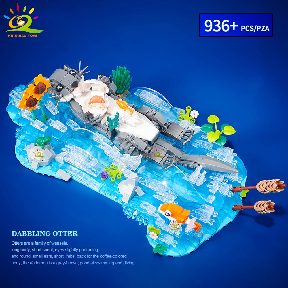 

HUIQIBAO MOC Otter Animal Model Building Block Brick Boy Assembly Construction Toy For Children Kid DIY Game Home Desk Decor NO BOX