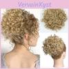 Lisi Parrucca Capelli Disordinati Chignon Parrucca Pezzo Elastico Coulisse Sciolto Grande Chignon Riccio 60g Sintetico Corto Biondo Estensione Coda di Cavallo Per Donne Festa Quotidiano