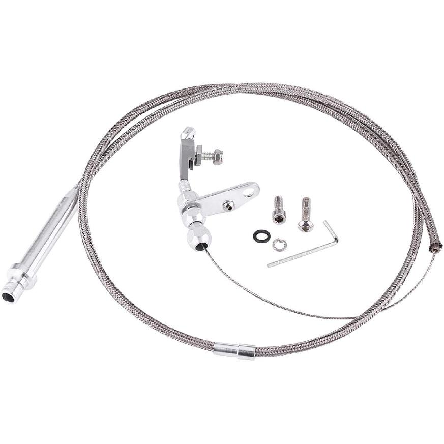Kick Down Cable,Yctze Stainless Steel Braided Kick Down Cable Detent Kickdown Replacement For Chevy TH350 for th350 kickdown cable 71 350 turbo th350
