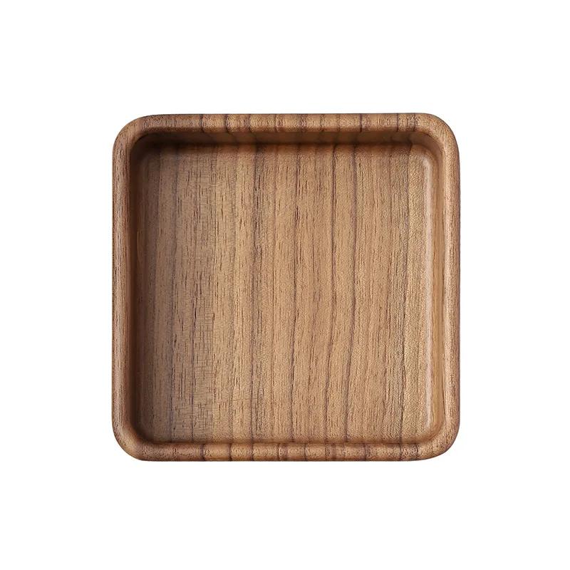 1pc Black Walnut Tray Storage Rectangular Tea Fruit Wooden Board Solid Wood Coffee Cake Wooden Tray Kitchen Storage Trays