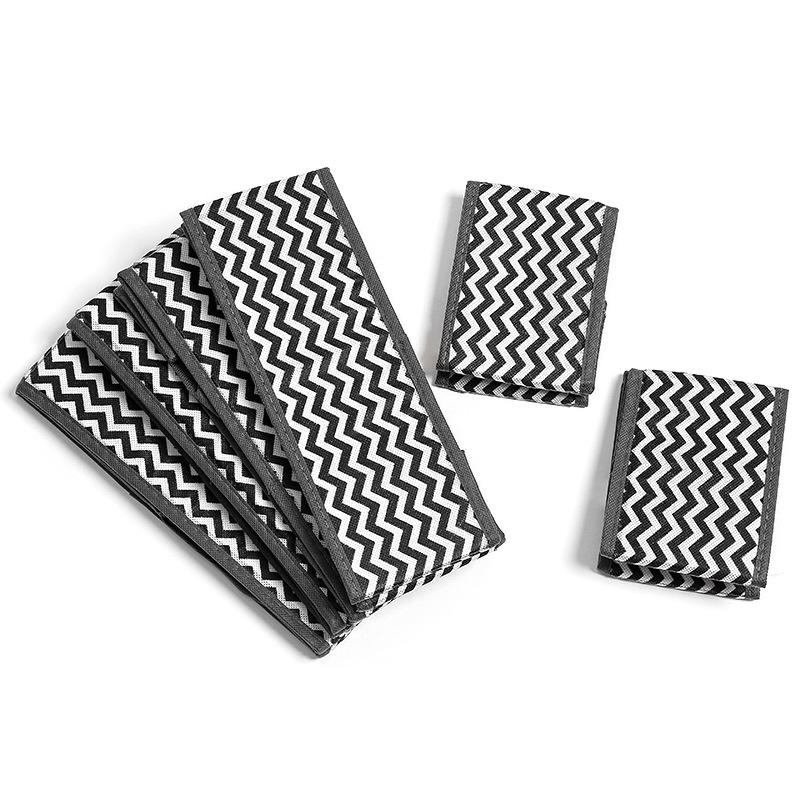 Faltbares Unterwäsche-Aufbewahrungsset mit Wellenmuster - 6-teilige Schubladen- und Kleider-Organizer-Box