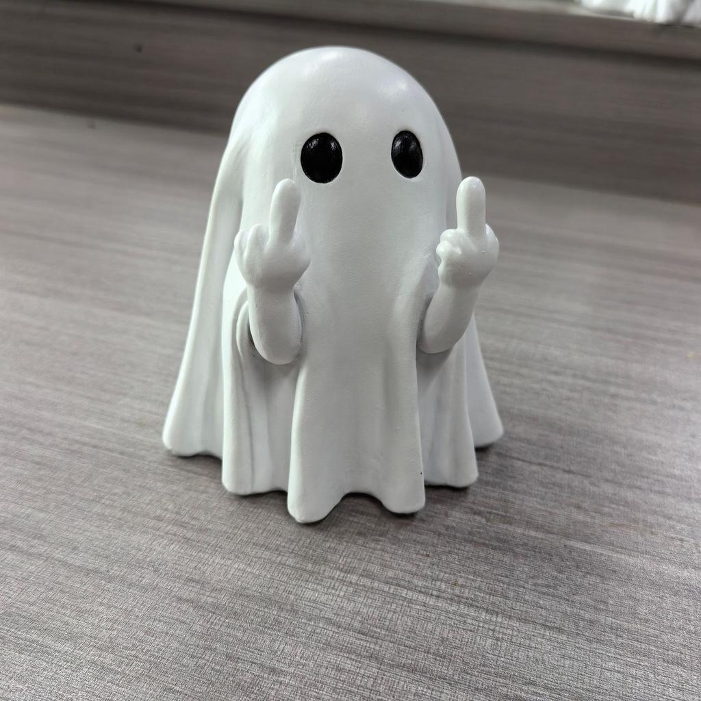 Middle Finger Cute Ghost Halloween Middle Finger Ghost Resin Craft Ornament