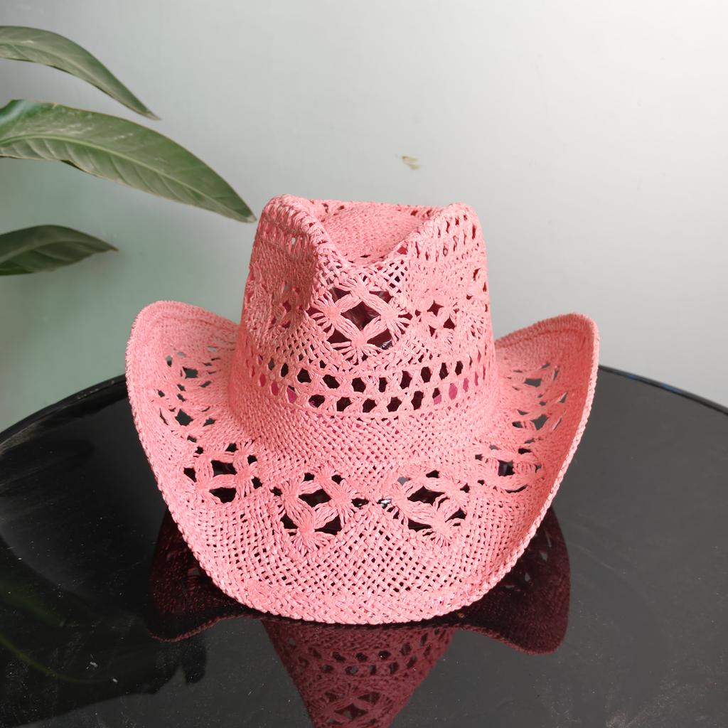 new Men Cowboy Straw hat women Fashion Large Brim straw hat with belt Party Outdoor summer cowgirl beach Sun Hat sombrero vaquer