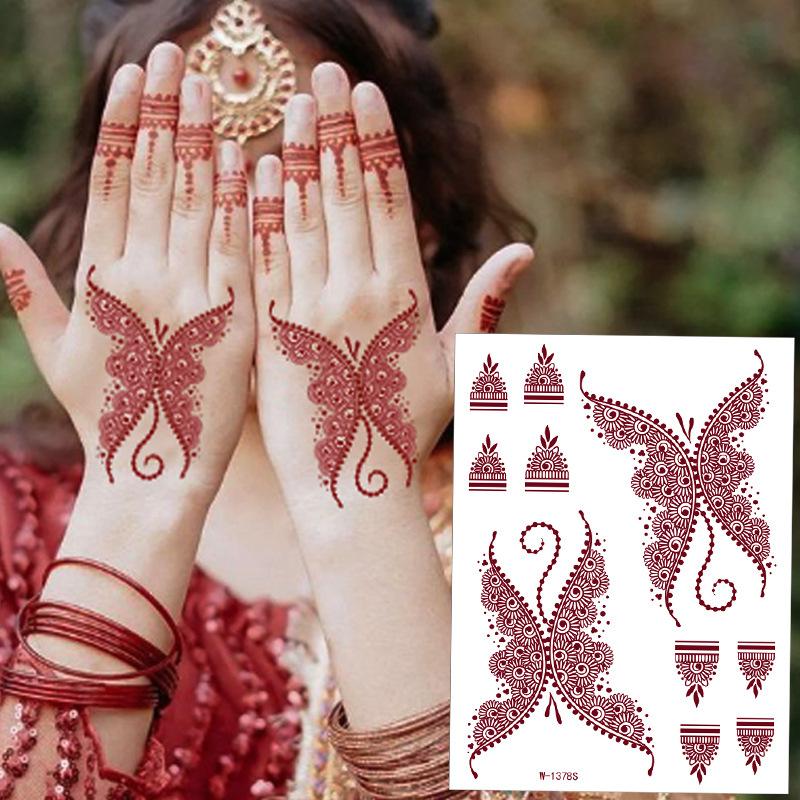 Tattoo Sticker Waterproof Lace Henna Temporary Tattoo Henna Tattoo