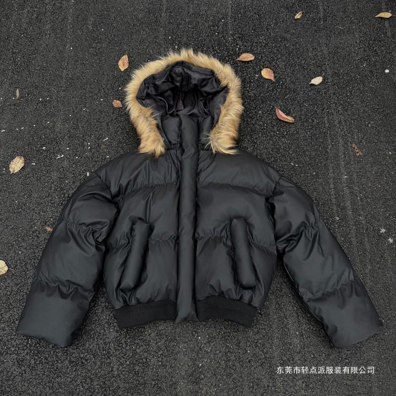 Mens Thick Winter Hooded Cotton Puffer Coat Warm Loose Fit Casual Urban Style