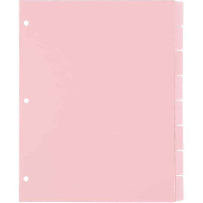 8 Tab Pink Binder Dividers for 3 Ring Binders 8.5 x 11 Inch Binder Dividers with 3 Hole Punched Page Dividers Sturdy Binder Index Dividers for School