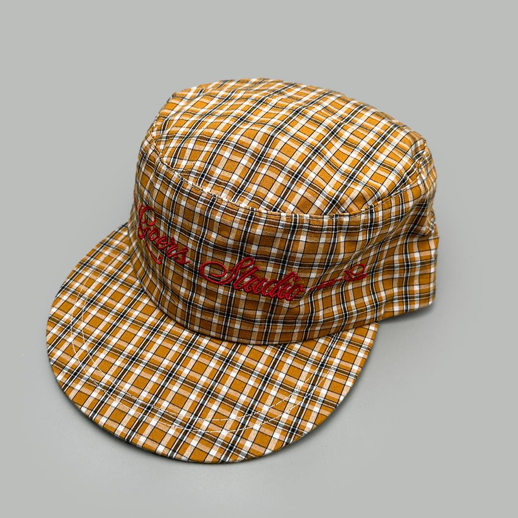 Gorra de Béisbol Cuadros Retro Bordado Alfabeto Cuatro Estaciones Hombres y Mujeres Visera Plana Superior Exterior