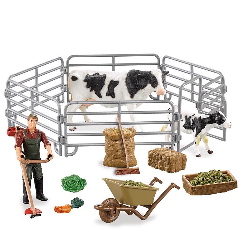 Happy Horse Farm Diy Creative Suit Model Fence Stable Worker Solid Static Sand Table Figure Ornament Toy