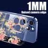 For iPhone 16 Plus 15 14 Pro 12 13 Pro Max 11 Shockproof Color Rose Flower Pattern Hard Pc Transparent Slim Lens Protection Phone Case Cover