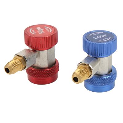 2pcs R134A Auto Car Quick Coupler Connector Brass Adapters Air Conditioning Refrigerant Adjustable AC Manifold Gauge