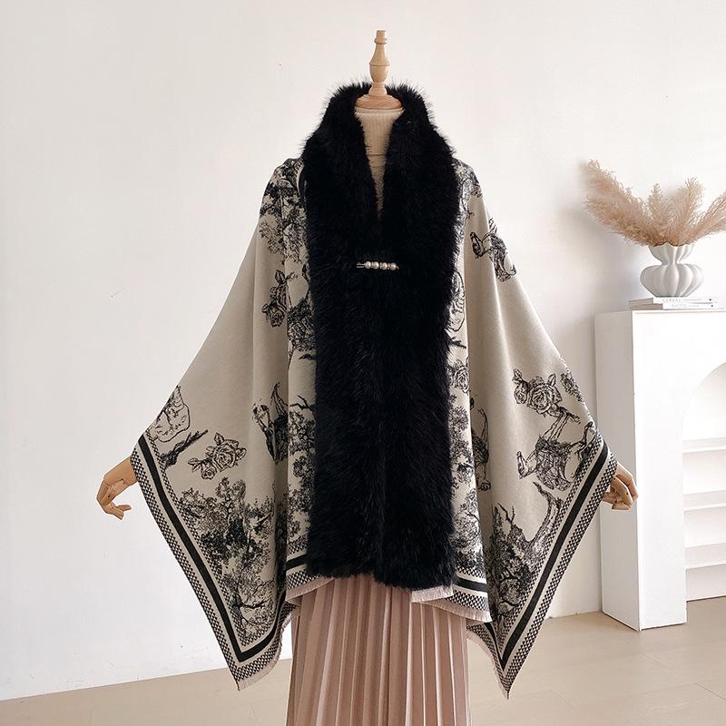 Two-Sides  Shawls Female Designer Women Winter Scarf Pashmina Flower Bufandas Foulard Warm Hijab Wraps Travel Stoles