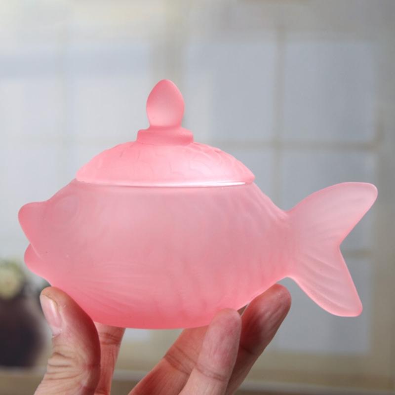 Delicate Fish Themed Glass Jar With Tight Seal Suitable For Storing Sweets Spices Or Office Supplies 16cm Size