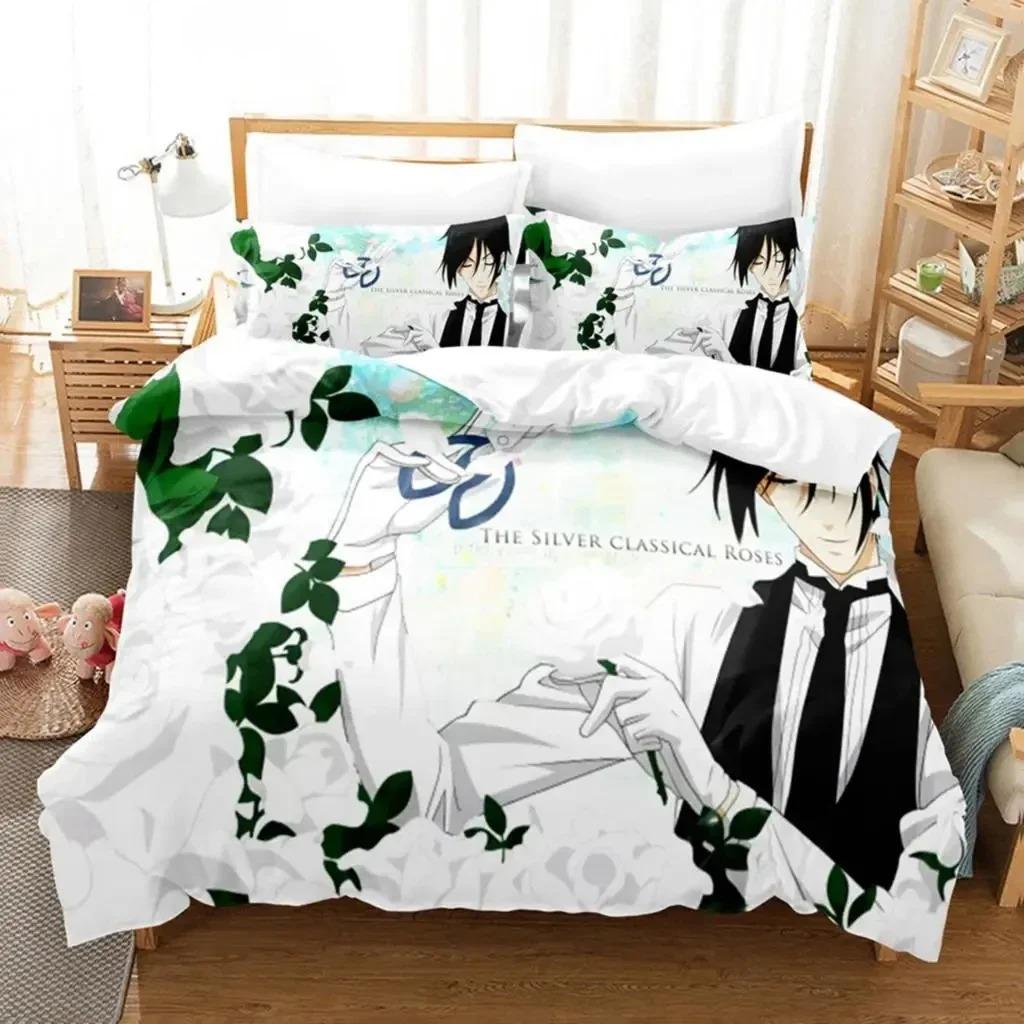 3D Print Anime Black Butler Sebastian Bedding Set Boys Girls Twin Queen Size Duvet Cover Pillowcase Bed Kids Adult Home Textile