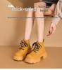 2025 Women's Retro British Style Hidden Heel Ankle Boots - Thick-Soled, Versatile Autumn Martin Boots In Classic Big Yellow.