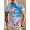 Men's Funny Flying Pig Graphic Print T-Shirt Clothes Summer Short Sleeve Cute Pig Casual T-shirts Top Women Clothing