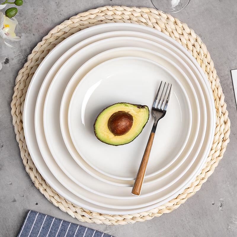 Yangge Melamine White Deep Round Dinner Plates