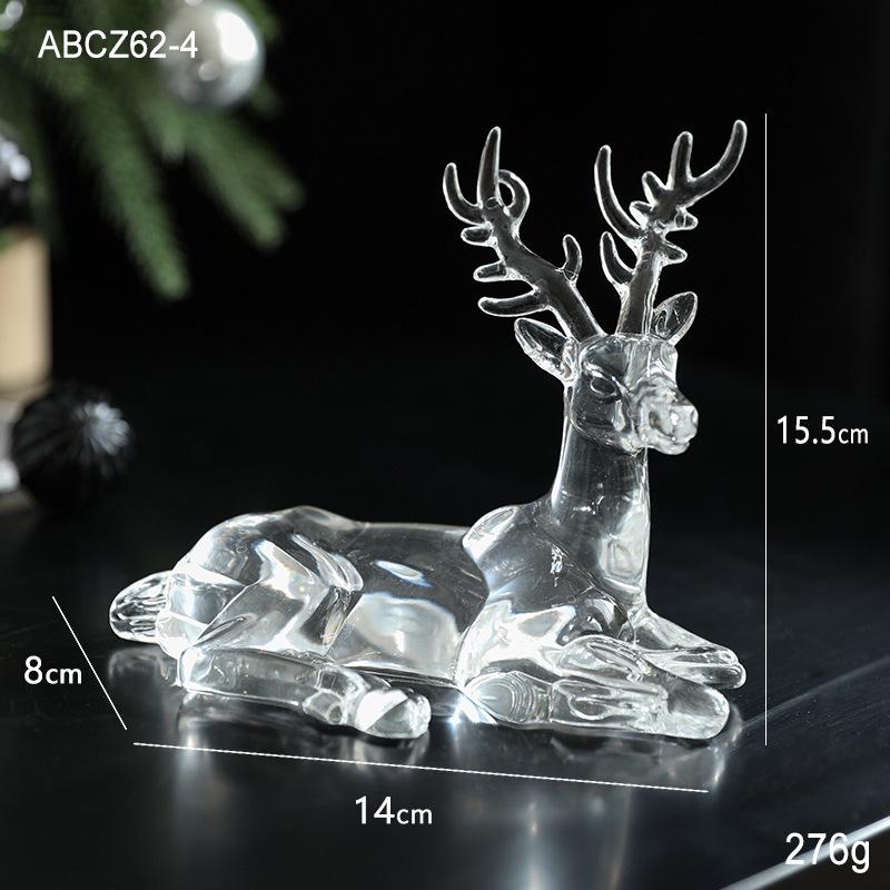 Transparent Acrylic Ice Crystal Reindeer Ornament - American Snow Scene Christmas Decoration