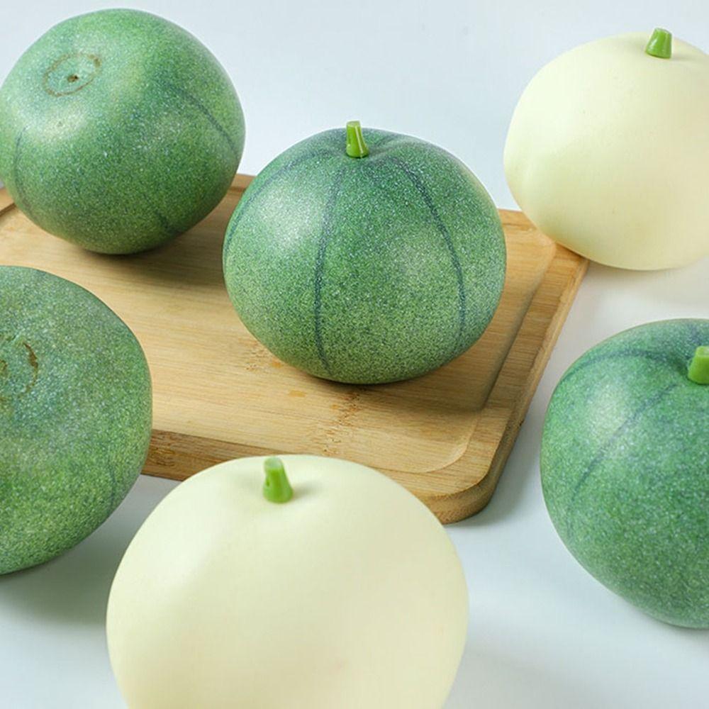2Pcs Foam Artificial Melon Realistic Decorative Fruits Creative Simulation Melon Ornament  DIY