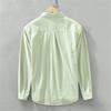 Camicia da Uomo a Manica Lunga Regular Colore Uniforme Camicia per Giovani Lavoro Autunno Abbigliamento da Uomo Camicie Casual Larghe