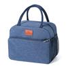 Borsa Tote Portatile Grigia Isolamento Fogli di Alluminio Ispessito Borsa Porta Pranzo per Lavoro in Ufficio Scuola Tessuto Oxford Borse Frigo da Picnic a Mano