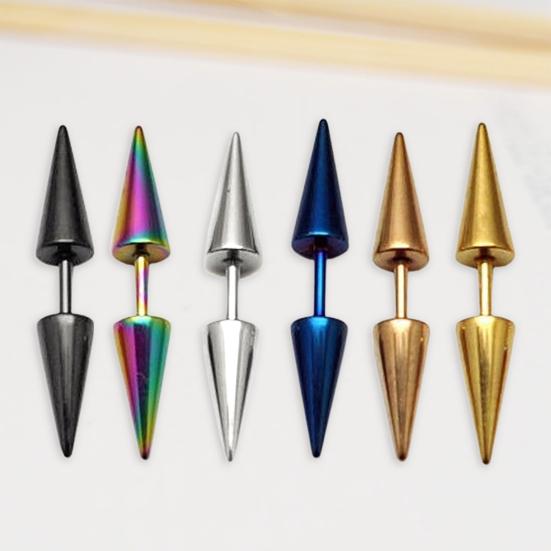 1 Pair Stud Earring Fine Workmanship Women Accessories Portable Unisex Double Rivet Spike Earrings for Pub