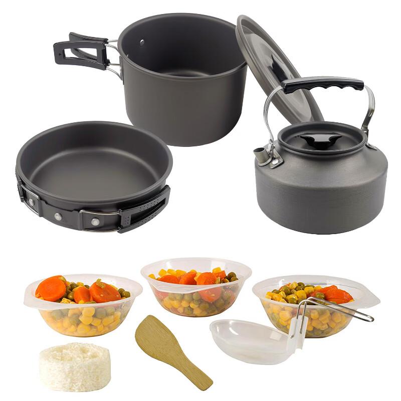 ZISIZ Outdoor Camping Cookware Teapot Set