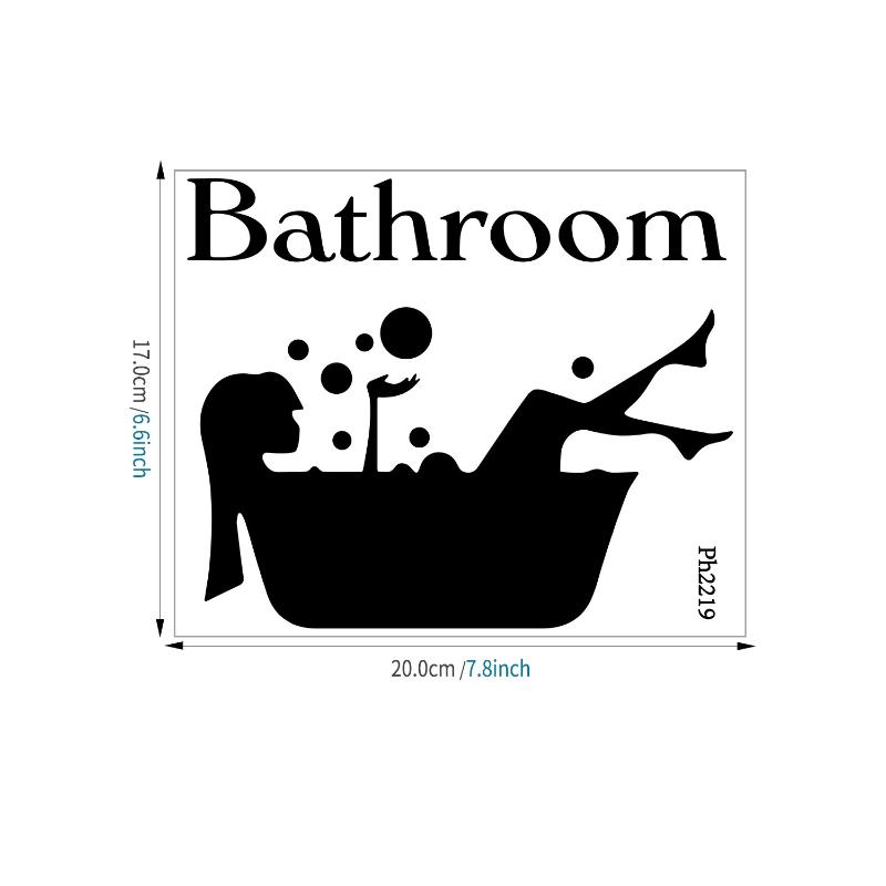 

Bath Time Vinyl Door Sticker Removable Bathroom Art Decal Door Stickers Bathroom Waterproof DIY Creative Wall Sticker