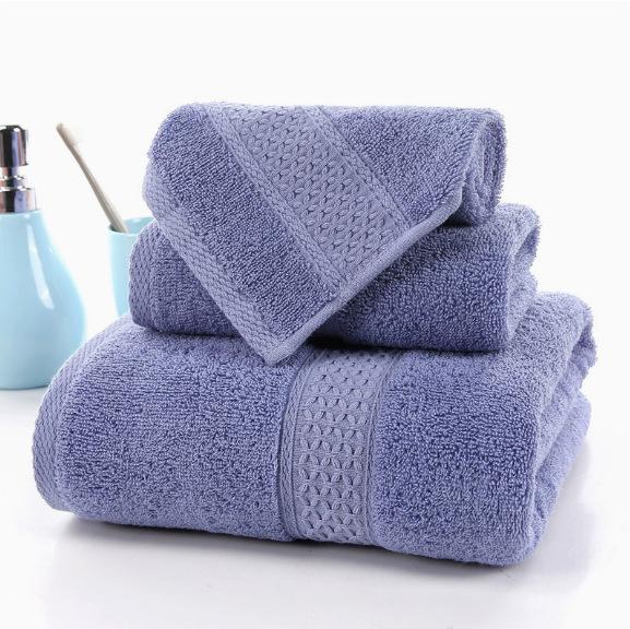 Soft Pure Cotton Bath Towel Set - 3-Piece Absorbent Combed Towels