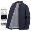 Men's Mid-Aged Business Casual Spring/Autumn Stand Collar Jacket - High-End, Short, Pure Color, Commuter Wear