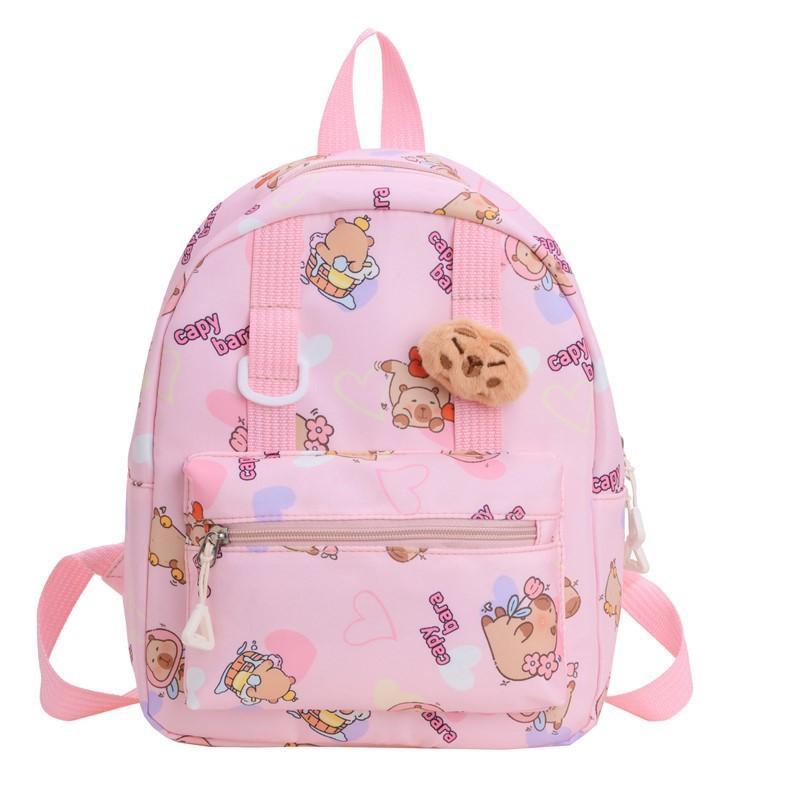 Children'S Backpack Kindergarten Elementary School Bag Three-Dimensional Plush Kapibara Doll Boys And Girls Backpack
